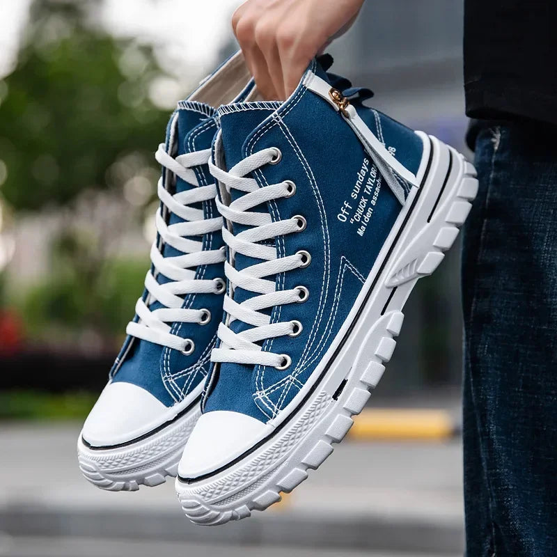 Tenis Masculino Men Shoes Vulcanize Canvas Shoes High Top Sneakers Casual Breathable Platform Shoes Man Trainers Chunky Sneakers