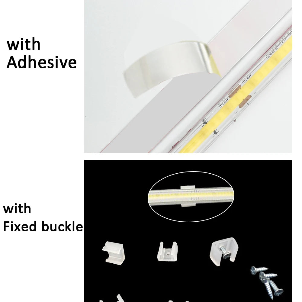 220V Led Strip High Brightness COB LED Strip 220V Flexible Ribbon for Room Bedroom Kitchen Lighting