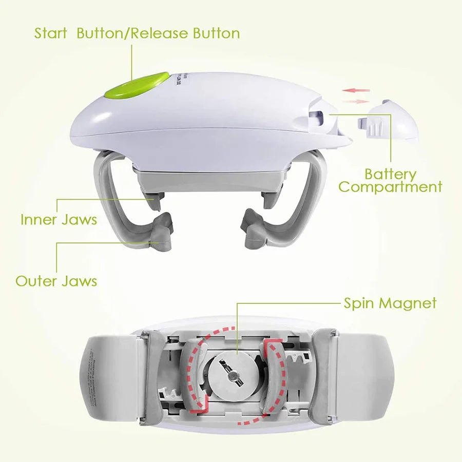 Automatic Electric Can Opener Beer Bottle Opener Handheld Safe  Free Jar Can Tin Battery Operated Restaurant Kitchen Bar Tools