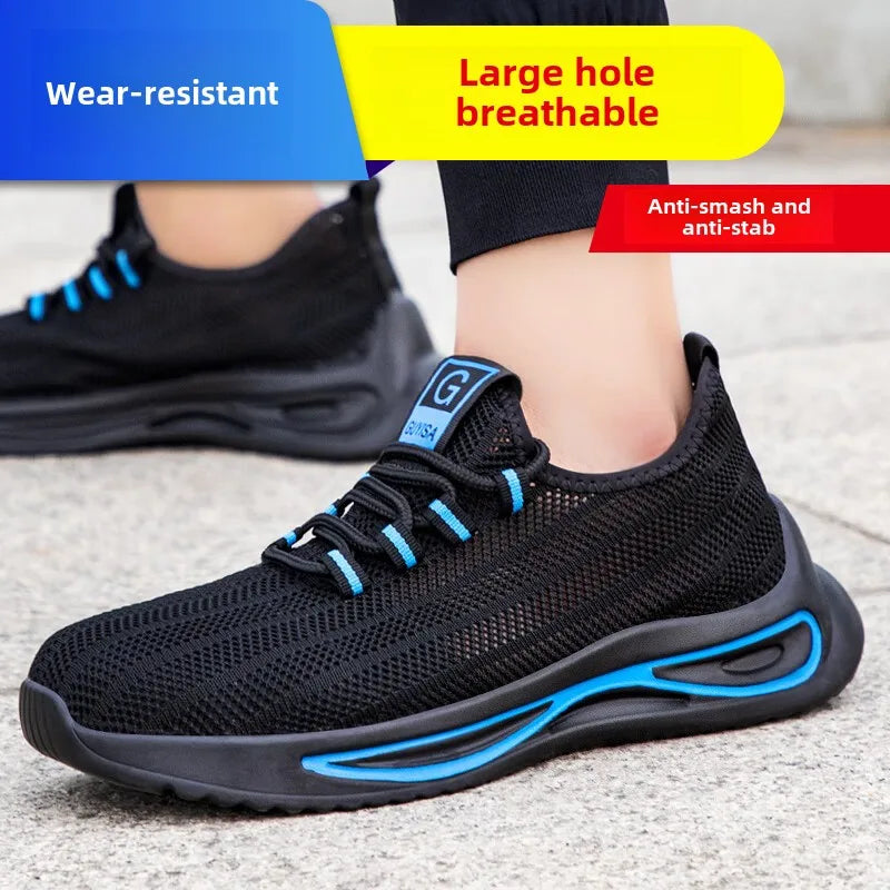 summer safety construction shoes breathable work shoes Indestructible Sneakers Unisex Men Safety Shoes For Work With Steel Toe