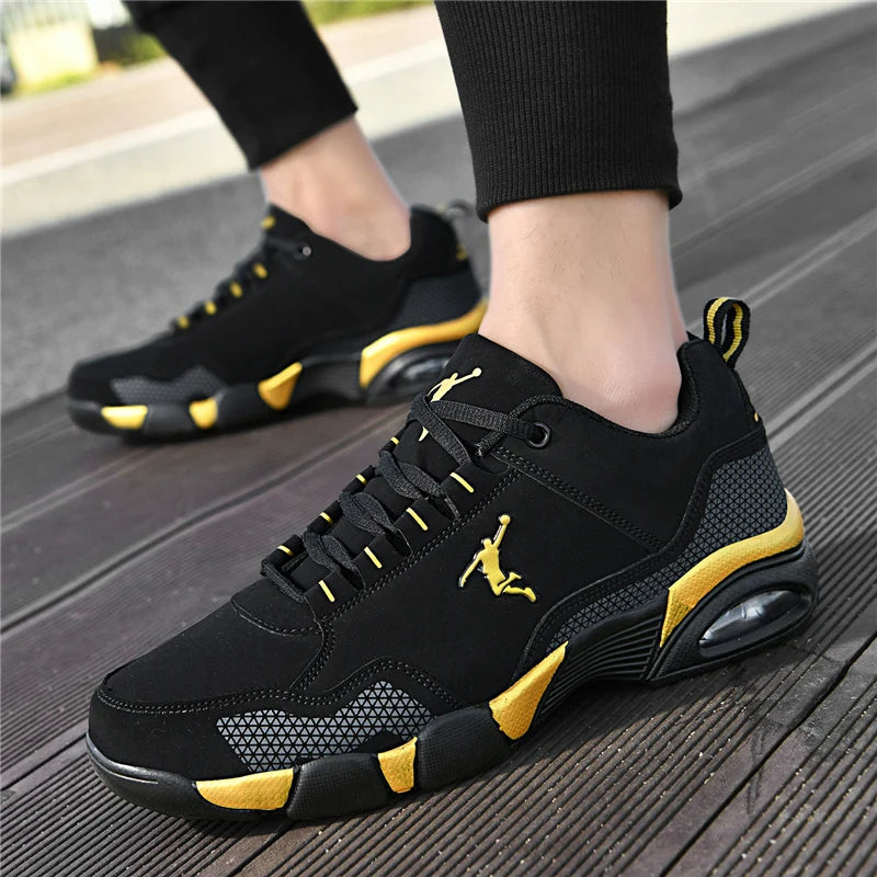 2025 new men's sports shoes outdoor men's running shoes fashion comfortable leather walking shoes men's jogging training shoes
