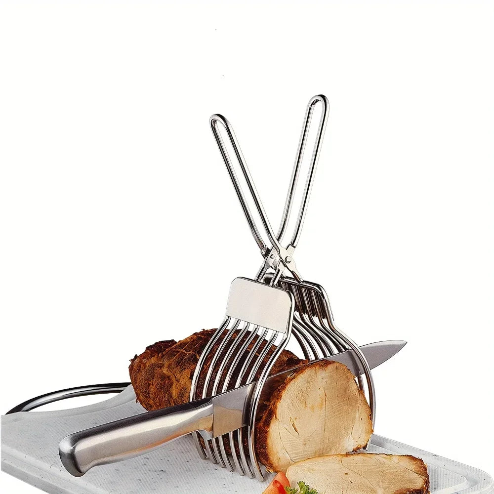 Stainless Steel BBQ Slicer Meat Cutter Multi-Function Camping Kitchen Tool for Ham Bread Portable Rustproof Outdoor Accessories