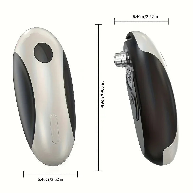 Cordless electric can opener, USB-C kitchen tool, with smooth cutting safety edge, stable grip handle, one-button automatic