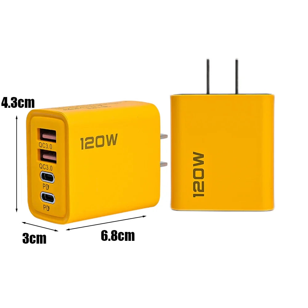 120W 4-Port Fast Wall Charger