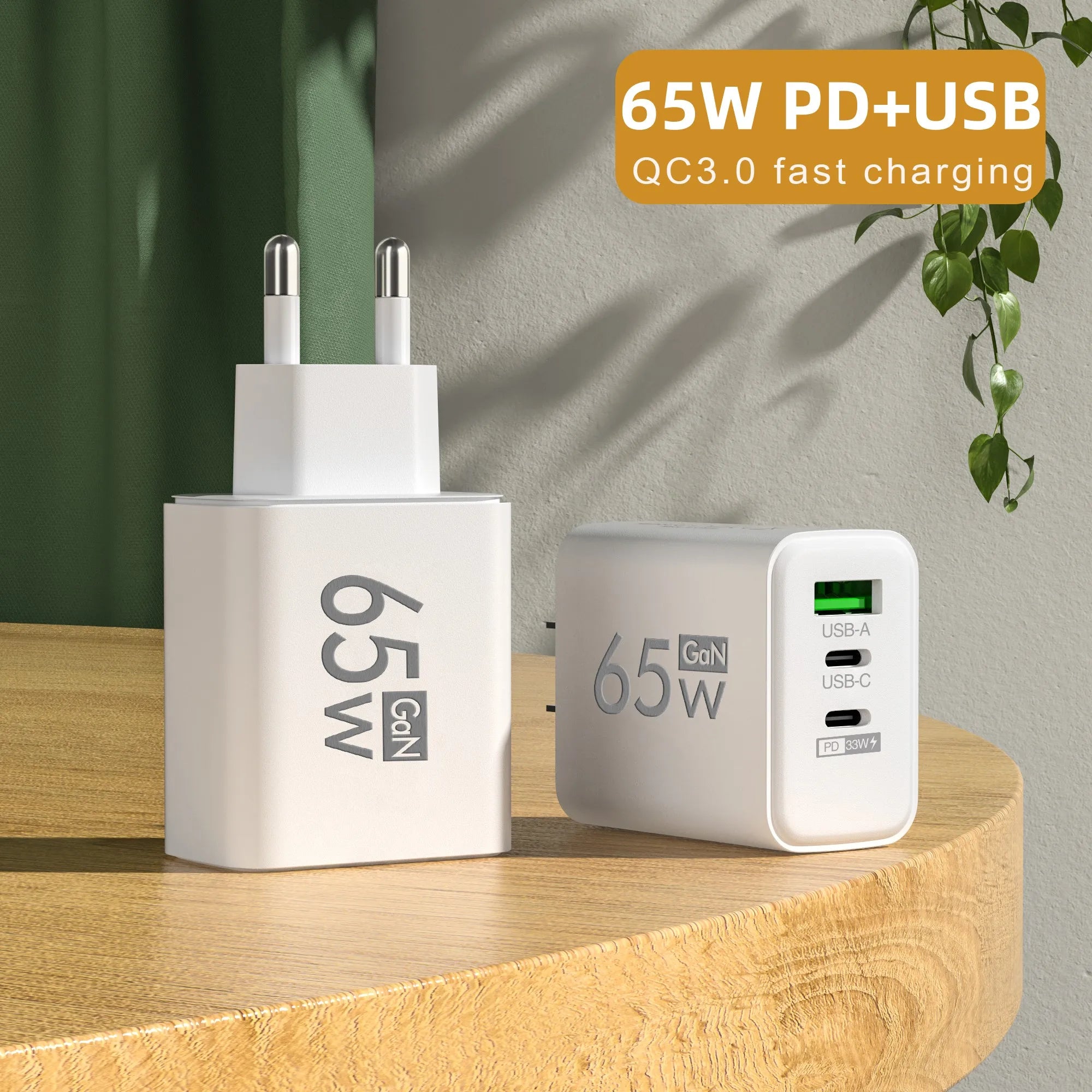 65W GaN 3-Port Fast Charger