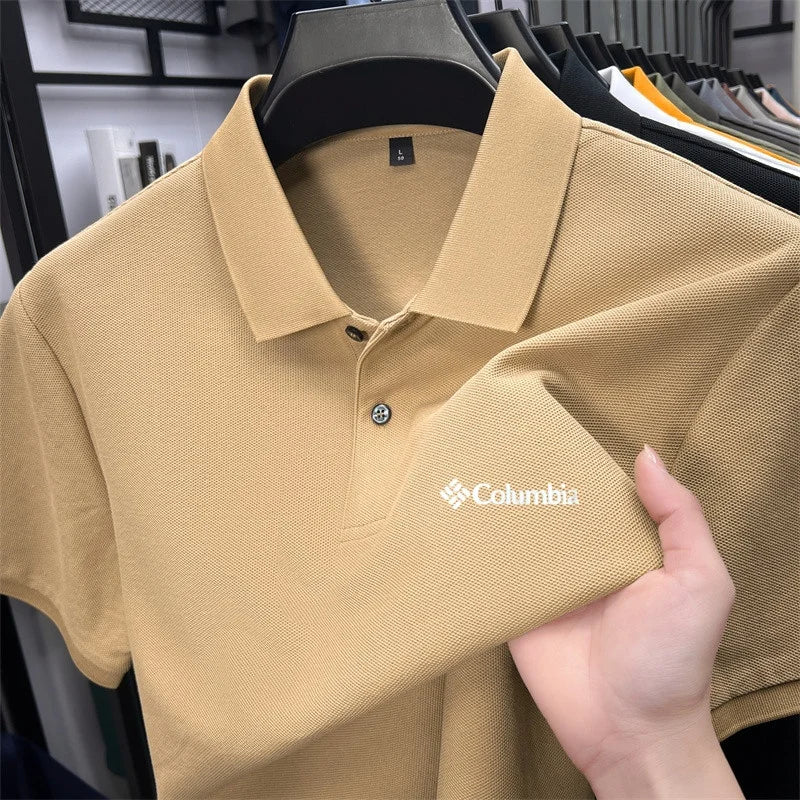 Cotton100% Men's Summer Luxury High Quality Short Sleeves Polo Shirt Letter Printing 25colors Brand T-Shirt Business Men's Wear