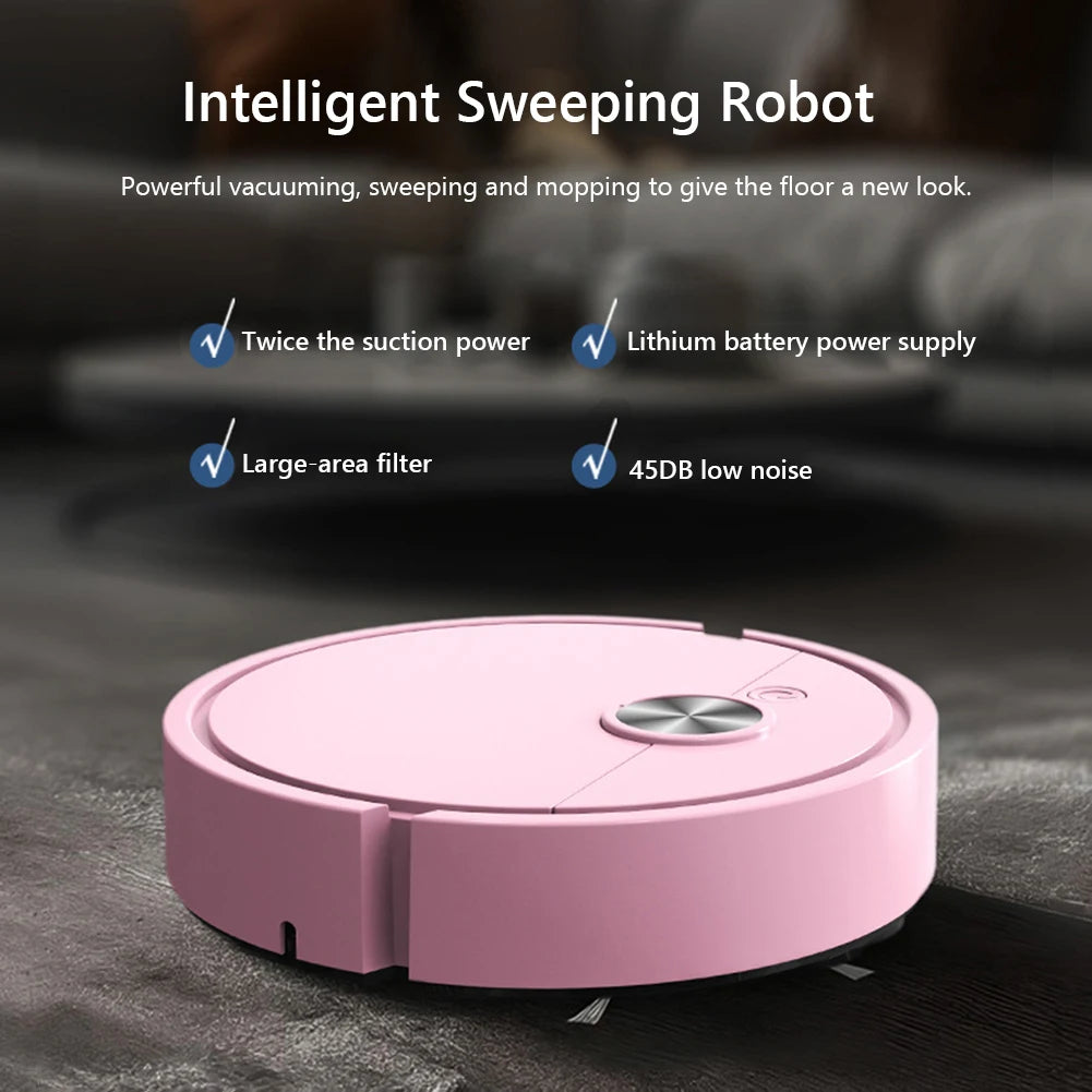 3 in 1 Sweeping Robot Rechargeable Vacuum Mop Robot Sweeping Machine Compact Cleaning Machine for Pet Hair Stubborn Dirt