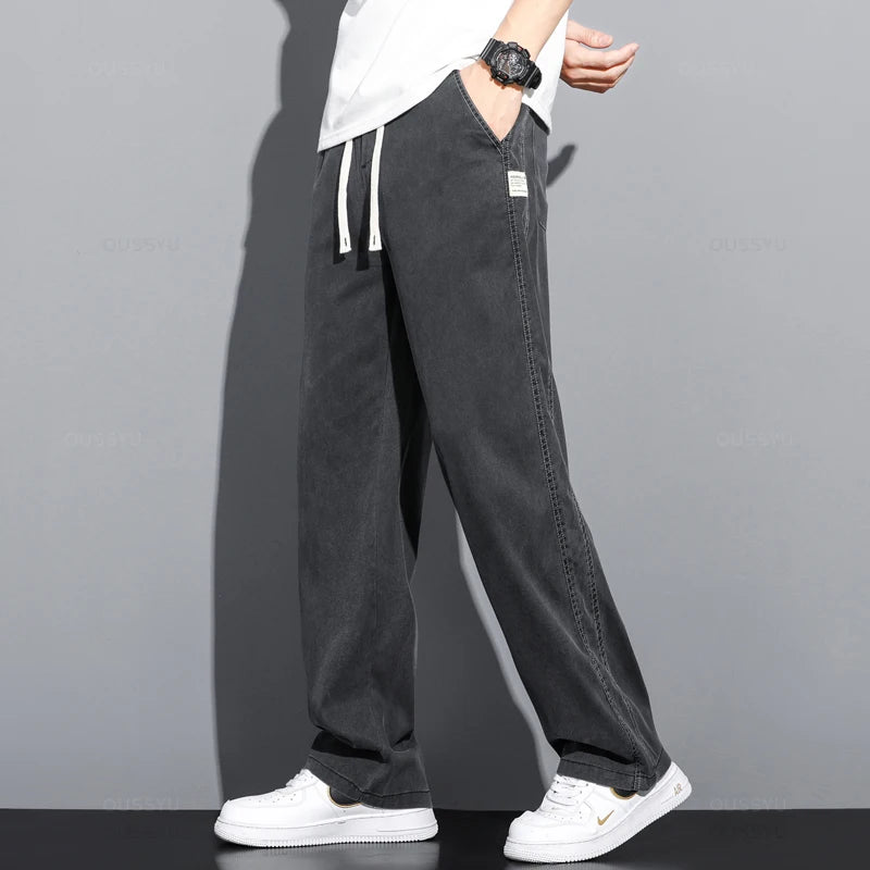 Soft Wide-Leg Drawstring Trousers