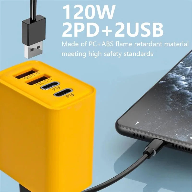 120W 4-Port Fast Wall Charger