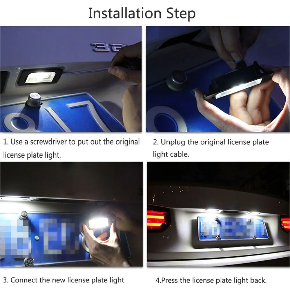 White Error Free LED Car License Plate Light Bulbs Accessories For AUDI A4 S4 B6 B7 A3 8P S3 A6 C6 4F S6 RS4 RS6 A8 S8 D3 4E Q7