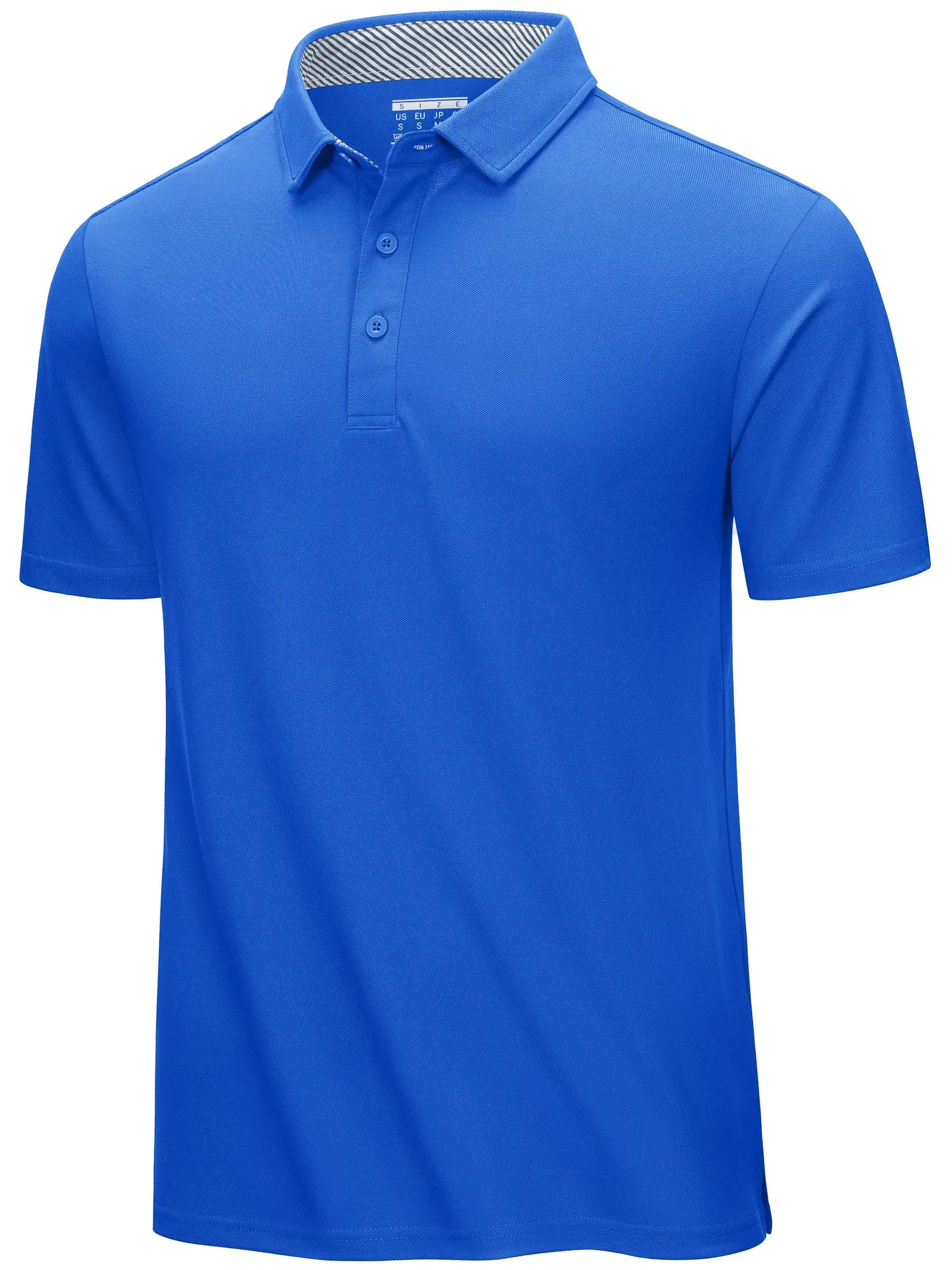 TACVASEN Summer Cotton Blend Golf Polos Shirts Mens Work Polo T-shirts Quick Dry Casual Short Sleeve Pullover Tops Outdoor Tee