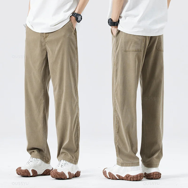 Soft Wide-Leg Drawstring Trousers