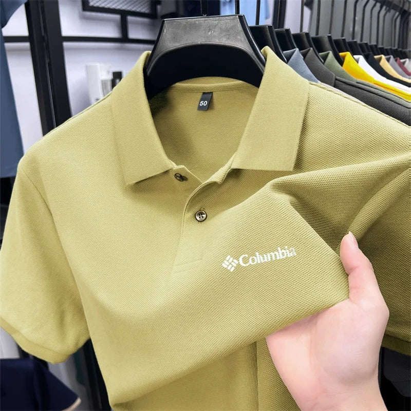 Cotton100% Men's Summer Luxury High Quality Short Sleeves Polo Shirt Letter Printing 25colors Brand T-Shirt Business Men's Wear