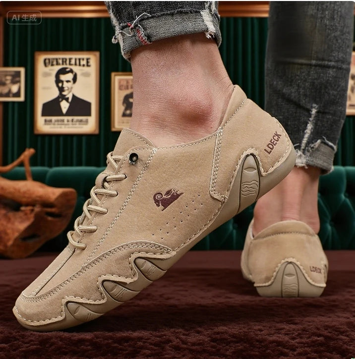 Ankle Boots for Men Fashionable Stitching Lightweight Comfortable Casual Walking Shoes Breathable Tennis Outdoor Driving Shoes