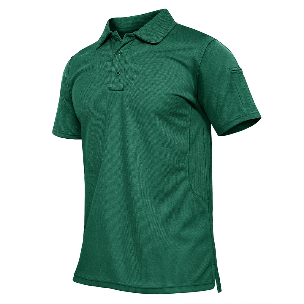 TACVASEN Summer Colorful Fashion Polo Tee Shirts Men's Short Sleeve T-shirt Quick Dry Team Work Green T-Shirt Tee Tops Clothing
