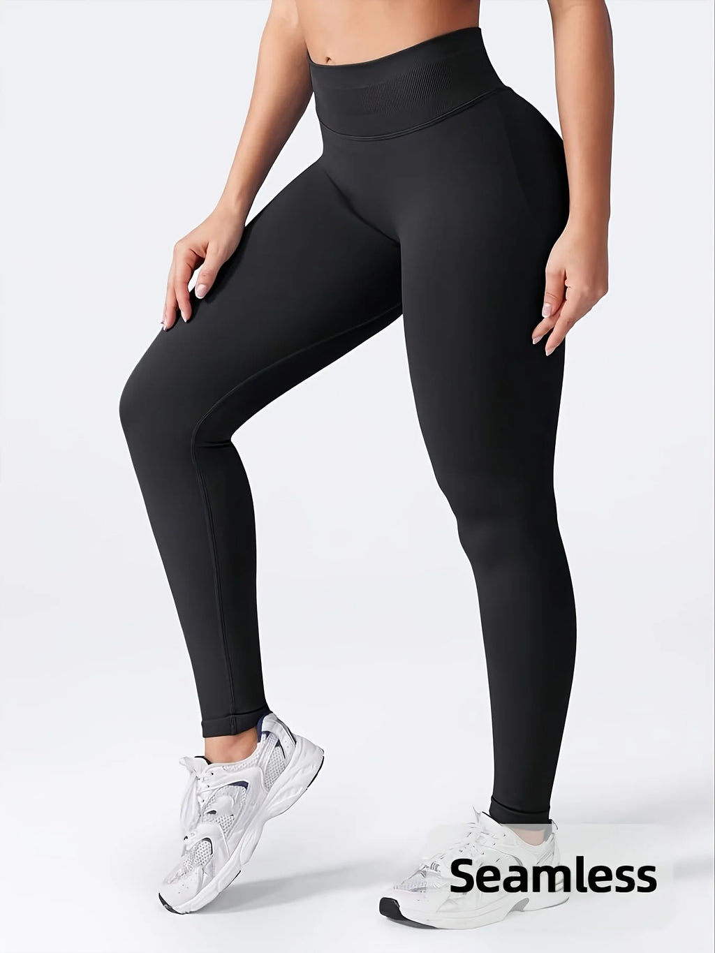 Women's High Waisted Seamless Workout Leggings Butt Lifting Gym Yoga Pants Booty Scrunch Vital Tummy Control Ruched Tights Four