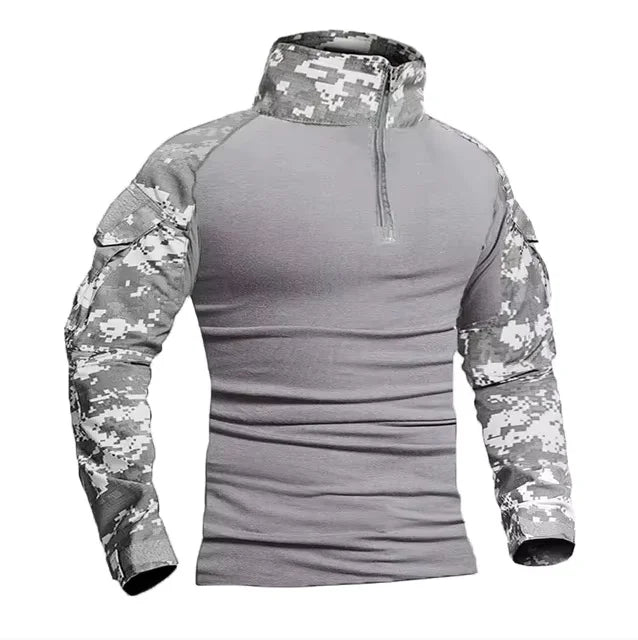 Men's Outdoor Tactical Hiking T-Shirts,Hunting Camouflage Long Sleeve Hunting Climbing Shirt,Male Breathable Sport Clothes