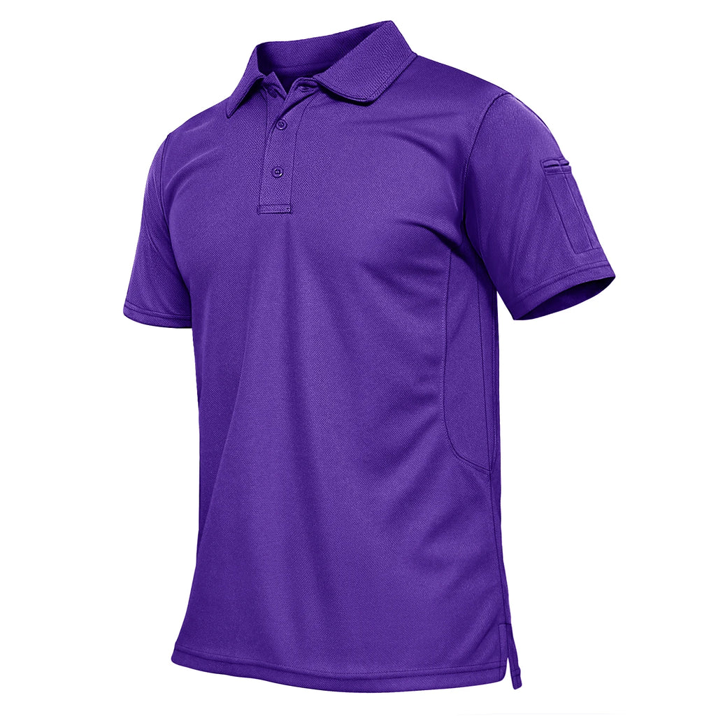 TACVASEN Summer Colorful Fashion Polo Tee Shirts Men's Short Sleeve T-shirt Quick Dry Team Work Green T-Shirt Tee Tops Clothing