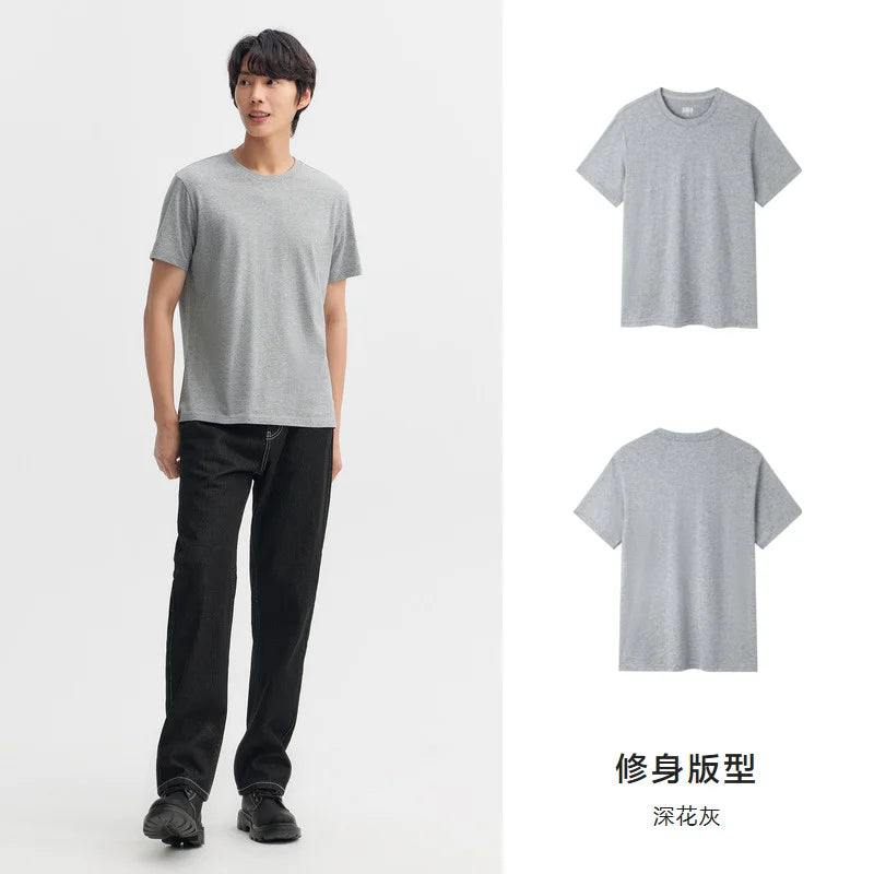 Semir Short Sleeve Men T-Shirt Cotton 2025 Summer New Man Clothing Thin And Versatile T Shirt Couples Solid Color Tops