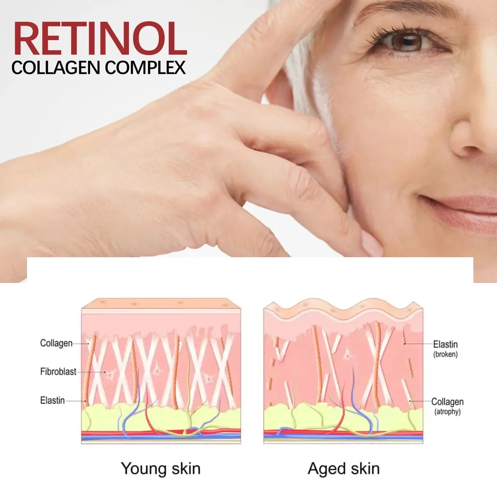 Retinol Wrinkle Remover Face Cream Firming Lifting Anti Aging Fade Fine Lines Moisturizing Whitening Repair Skin Care Cosmetics