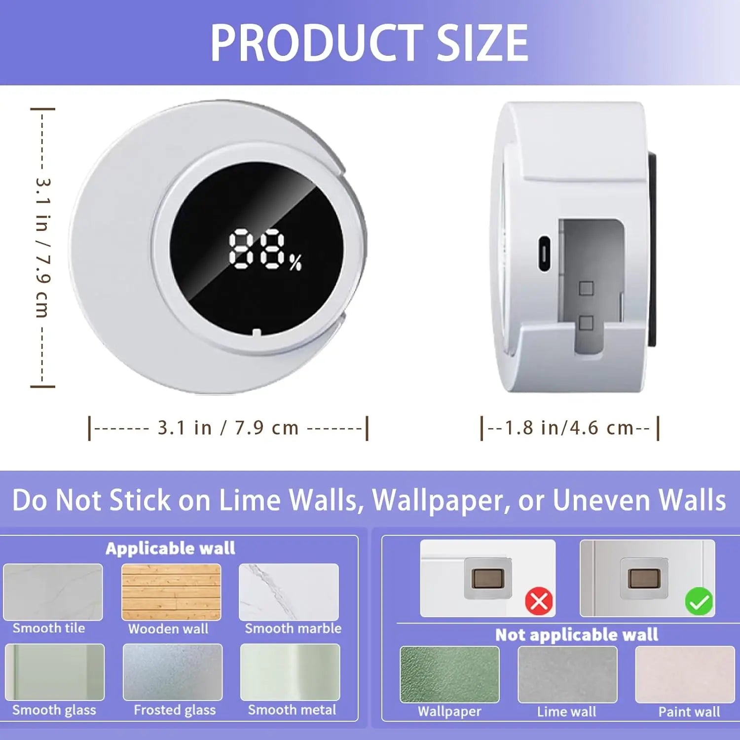 Punch Free Wall Mounted UV Toothbrush Sterilizer Dryer USB Rechargeable Induction Disinfect Toothbrush Holder for Bathroom