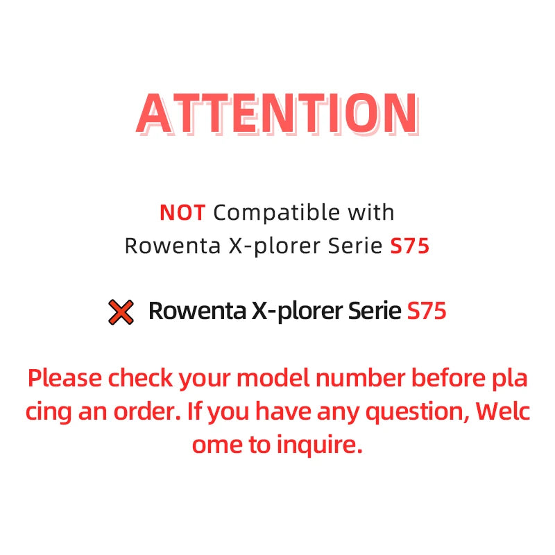 Compatible For Rowenta X-plorer Serie 75S RR8577WH, 75 S+ RR8587WH, Rowenta X-plorer S135 S135+ / S140 S140+ Accessories Parts
