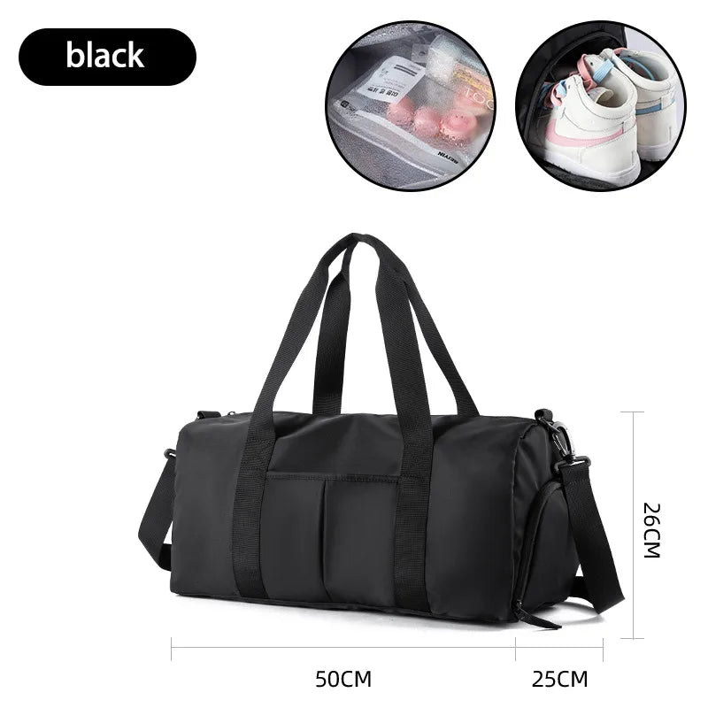 Oxford Foldable Travel Duffel Bag for Men 37L Waterproof Sports Tote Gym Shoulder Weekender Overnight Bags Large Capacity