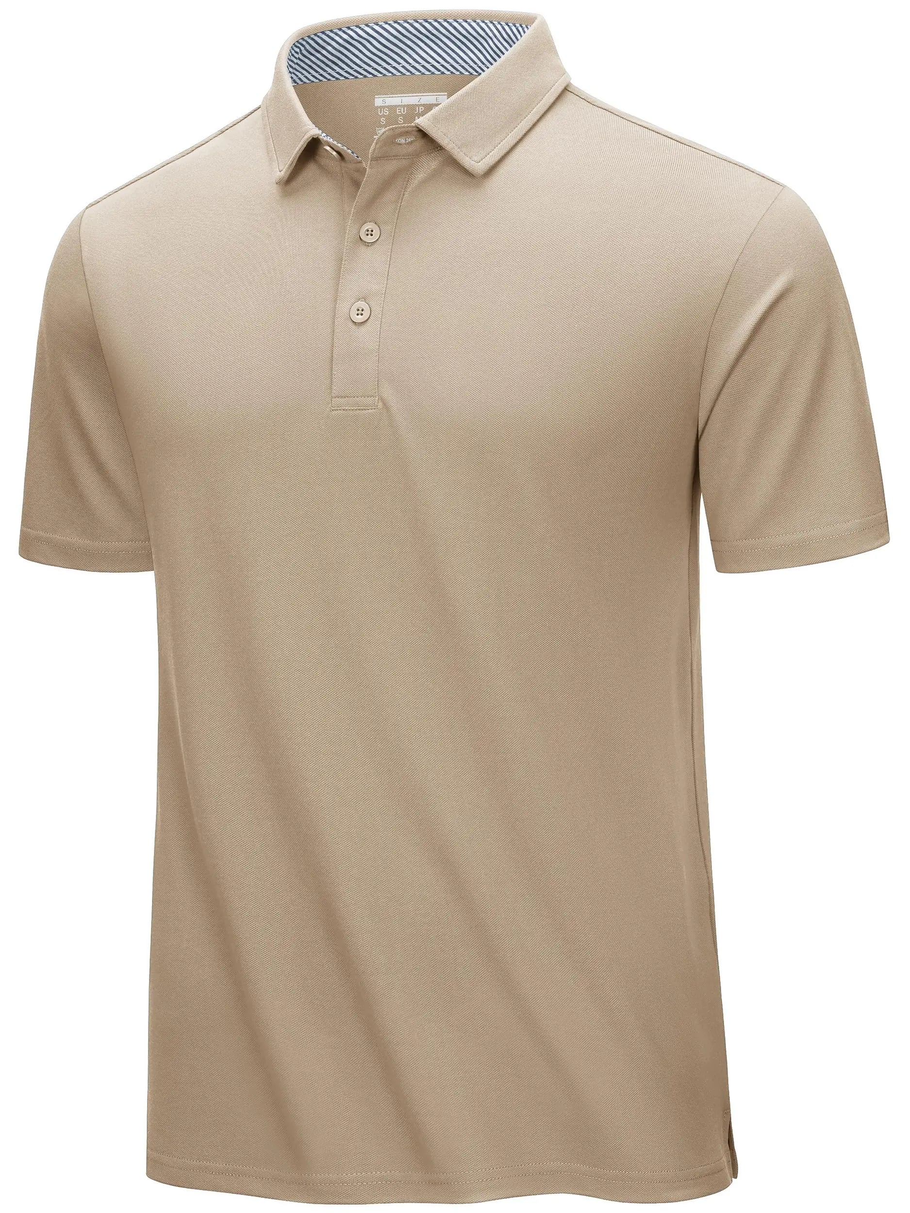 TACVASEN Summer Cotton Blend Golf Polos Shirts Mens Work Polo T-shirts Quick Dry Casual Short Sleeve Pullover Tops Outdoor Tee