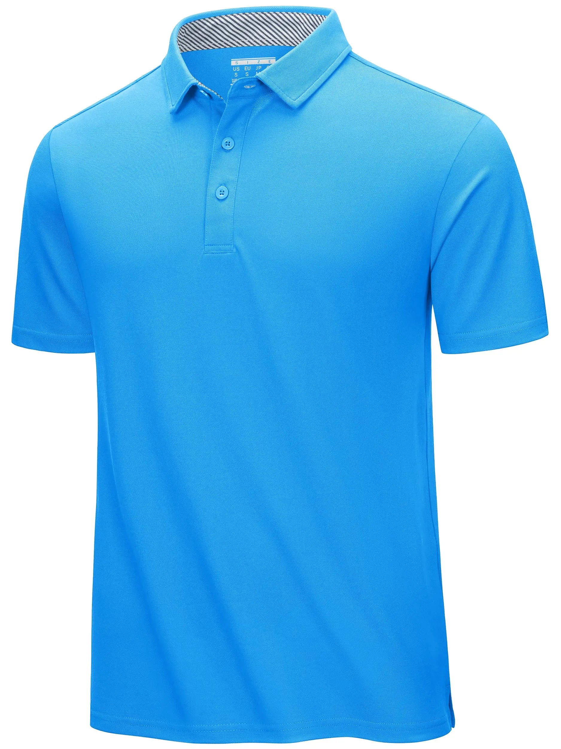 TACVASEN Summer Cotton Blend Golf Polos Shirts Mens Work Polo T-shirts Quick Dry Casual Short Sleeve Pullover Tops Outdoor Tee