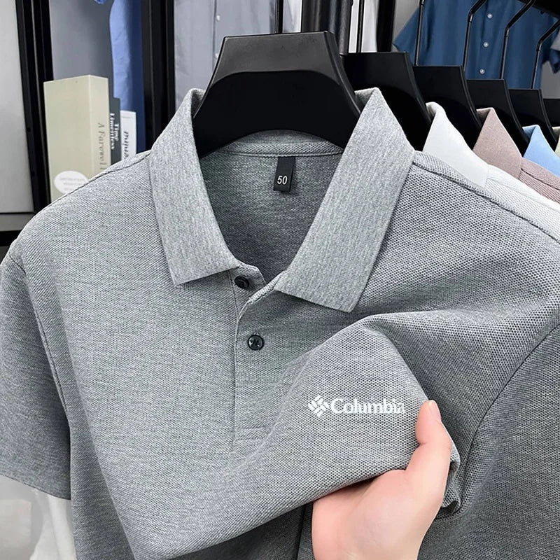 Cotton100% Men's Summer Luxury High Quality Short Sleeves Polo Shirt Letter Printing 25colors Brand T-Shirt Business Men's Wear