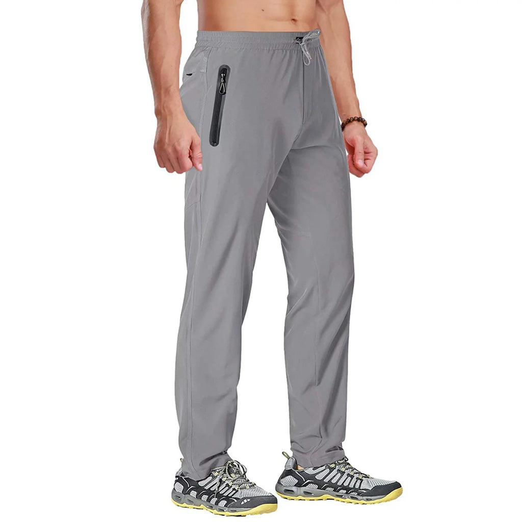 TACVASEN Outdoor Pants Men Quick Dry Straight Running Hiking Pants Elastic Lightweight Yoga Fitness Exercise Sweatpants Joggers
