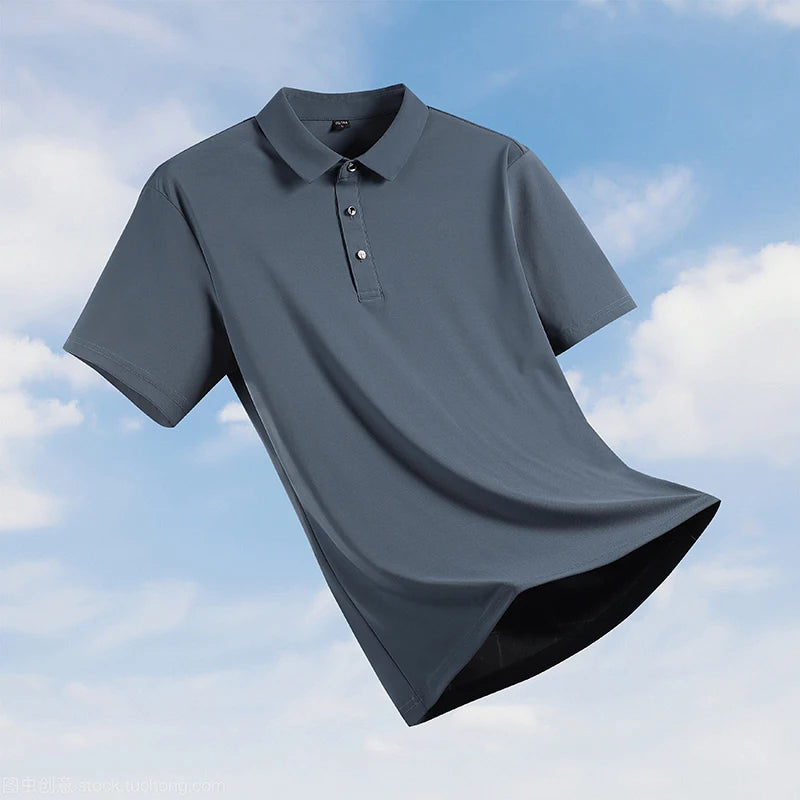 2023 New Oversized Size 8XL 9XL Polo Shirt Men Summer Ice Silk Breathable Polo Men's Fashion Business Polo Shirt Brand Clothing