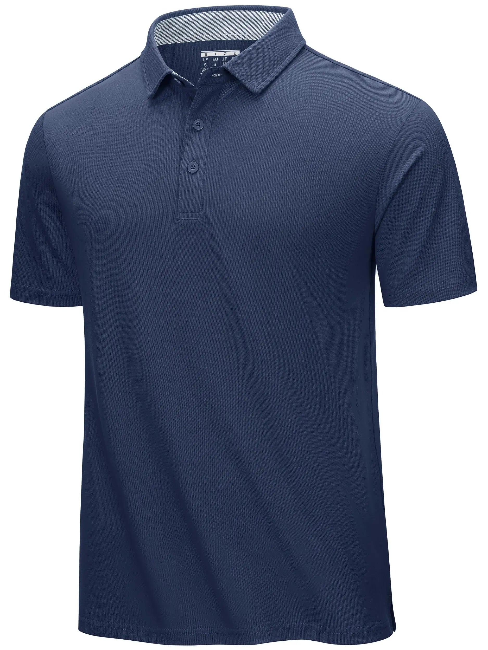 TACVASEN Summer Cotton Blend Golf Polos Shirts Mens Work Polo T-shirts Quick Dry Casual Short Sleeve Pullover Tops Outdoor Tee