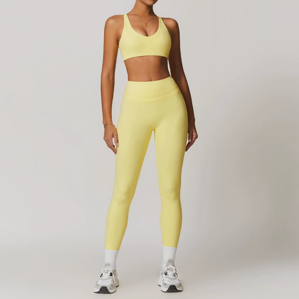 2 Pieces Sportswear Women Yoga Set Gym Clothes Sportswear Yoga Suits Fitness Set Tracksuits Sports Bra Gym High Waist Leggings
