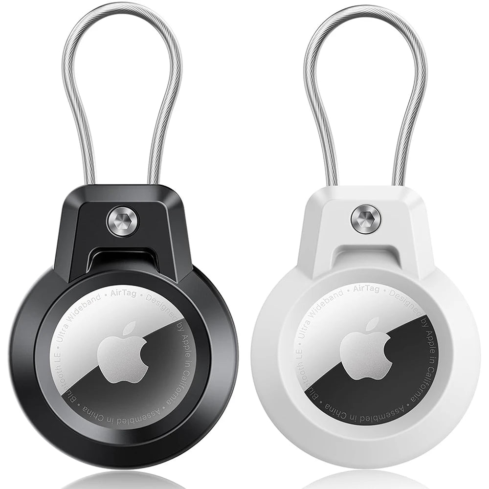 AirTag Holder For Apple Airtags Keychain Holder Case with Steel wire line and 360 Degrees Protective for Luggage Backpack Keys