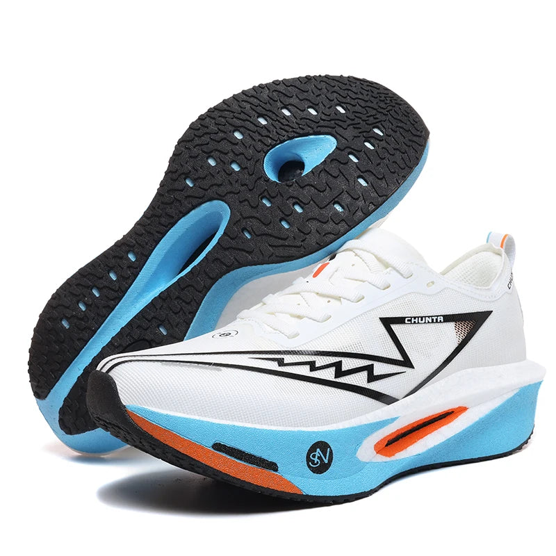 Men's and Women's Breathable Mesh Carbon Plate Chunta Running Shoes, Marathon Shock-Absorbing and Anti Slip Sports Shoes