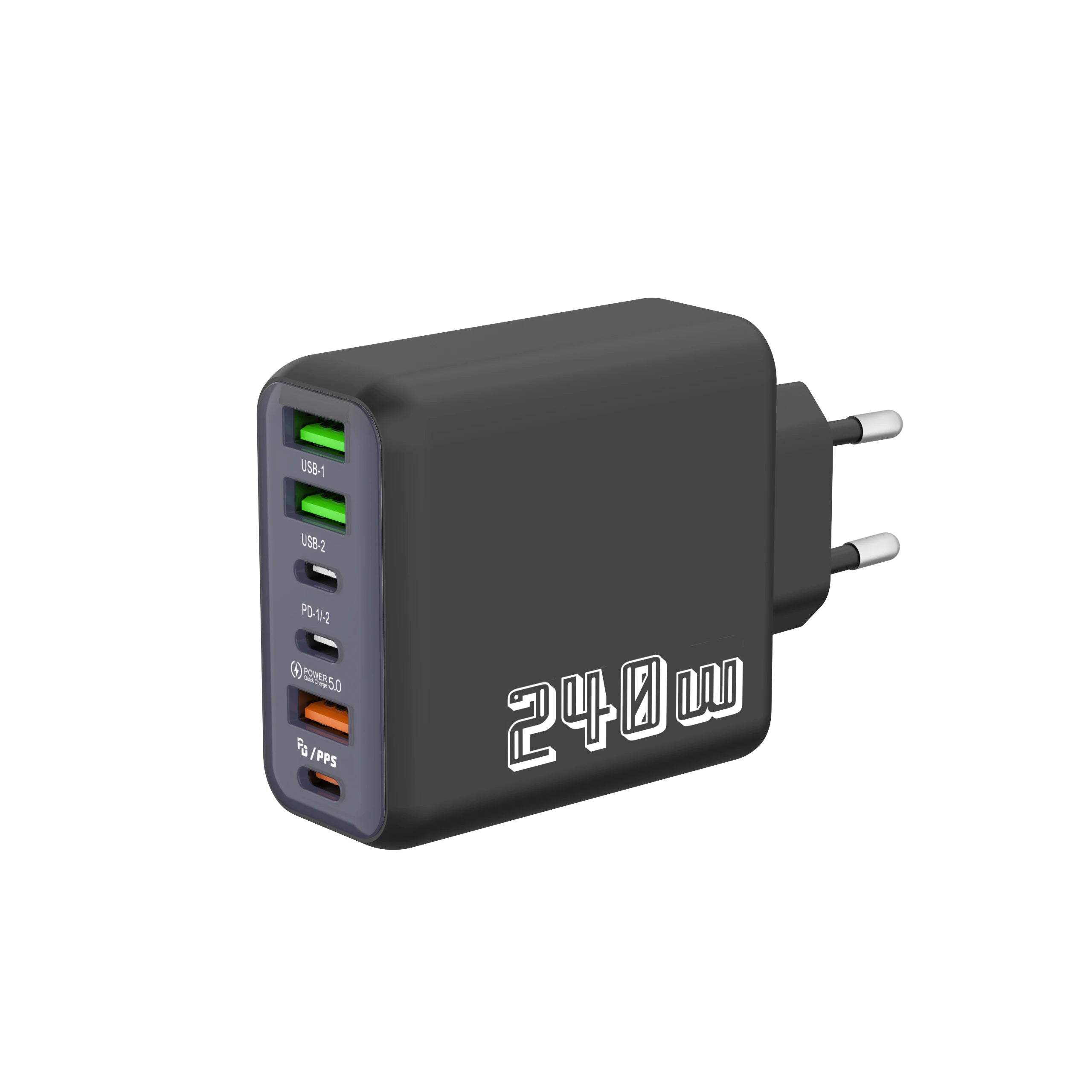 240W Super Fast Charger UK 6-Port USB-C PD PPS QC5 Multi Device Charging Station Wall Charger Adapter For iPhone Samsung xiaomi