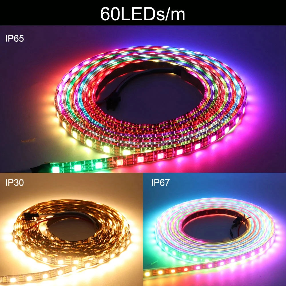 DC5V SK6812 RGBW 5050SMD LED Strip 30/60/144Leds/m WS2812B Individual Addressable RGBNW RGBWW 4 in 1 Flexible LED Light Tape
