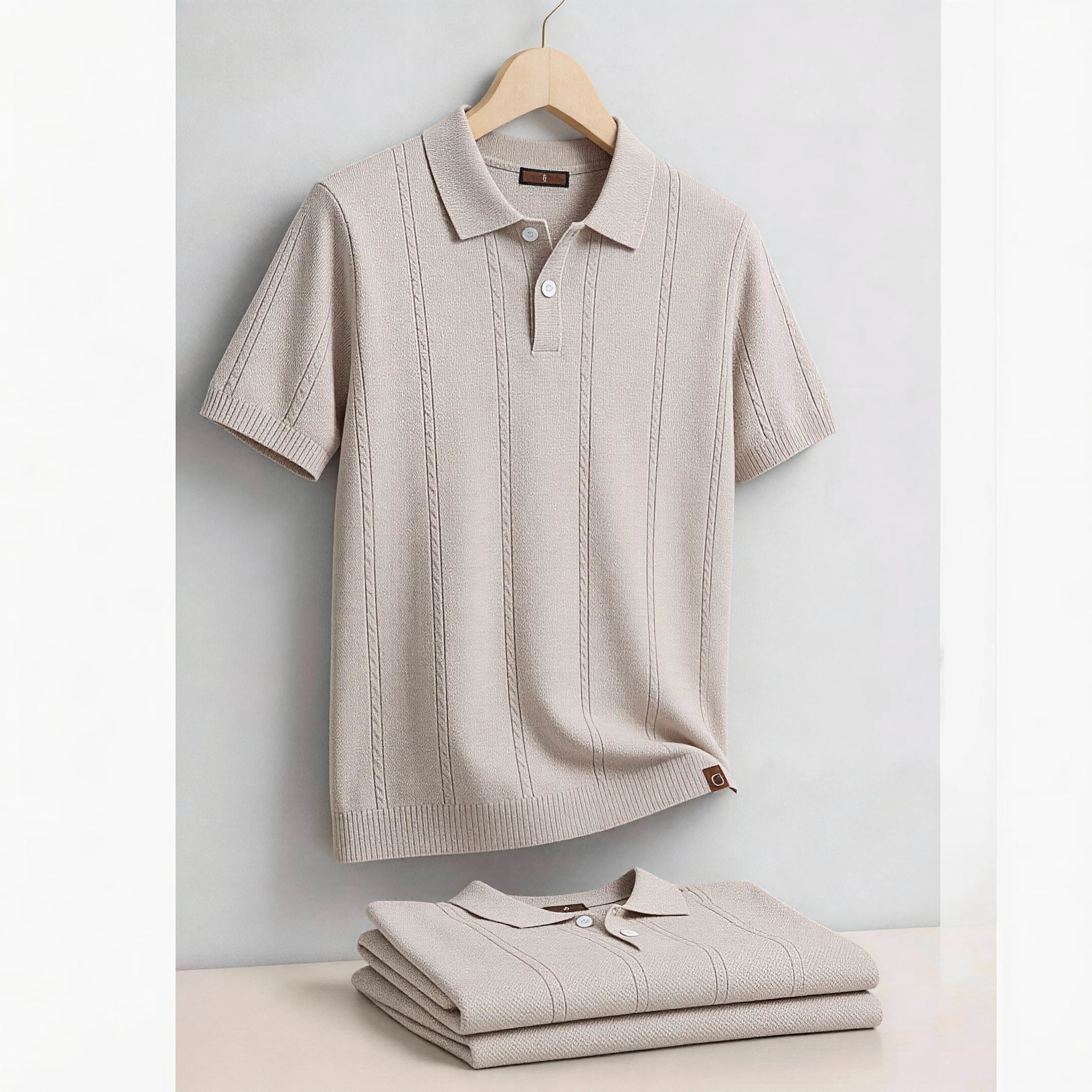 AIOPESON Men's Stripe Golf Polo Shirt Old Money Cool Silk Fabric Short Sleeve Icy Touch Breathable Casual Summer Top