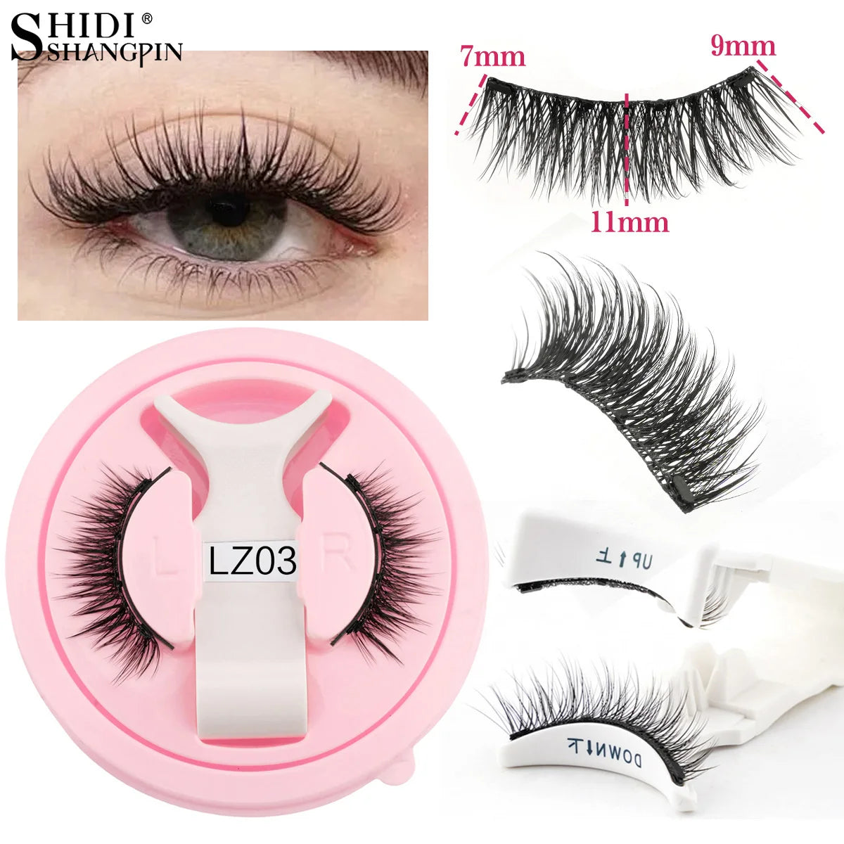 Magnetic Faux Mink Eyelashes with Tweezers