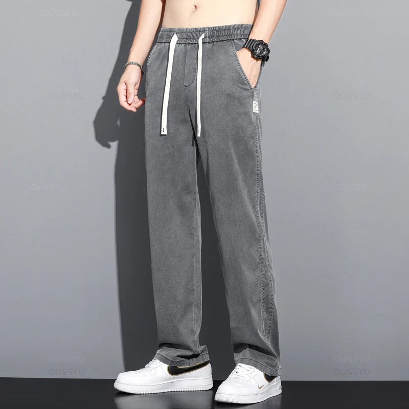 Soft Wide-Leg Drawstring Trousers