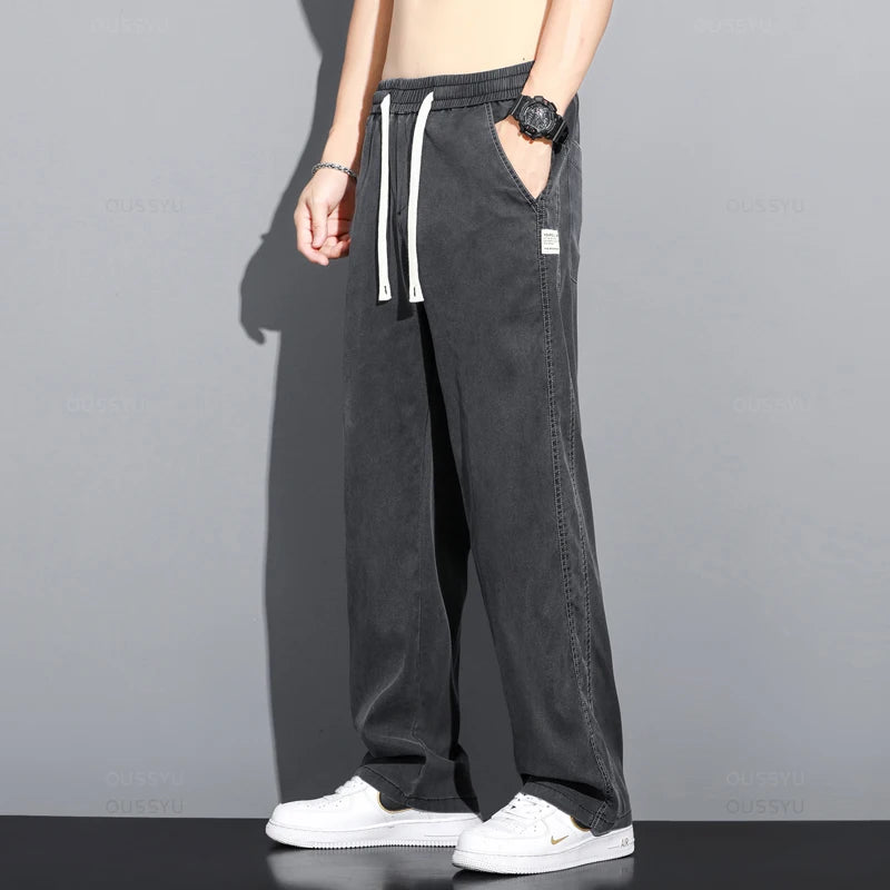 Soft Wide-Leg Drawstring Trousers