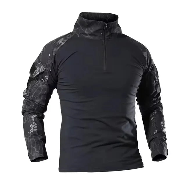 Men's Outdoor Tactical Hiking T-Shirts,Hunting Camouflage Long Sleeve Hunting Climbing Shirt,Male Breathable Sport Clothes