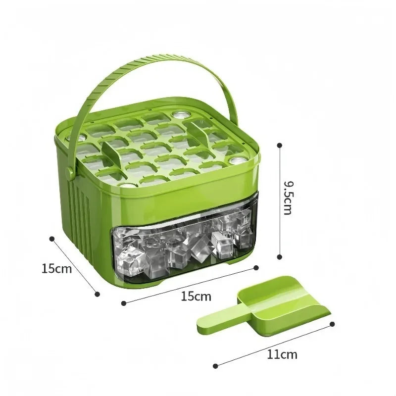 50 Grids Press Type Double Layer Ice Cube Tray With Lid Reusable Ice Mold Storage Box Ice Making Tool For Household