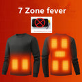 New 7-Zone Heating Intelligent Temperature Control Electric Round Neck Hoodie Men'S Autumn Winter Casual Thick Warm Pullover Top