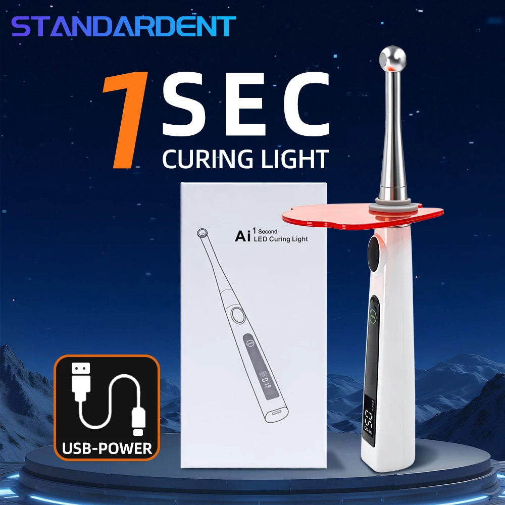 5W Dental LED Curing Light 800-2400mw/cm² Resin Cure Light 5s/3mm Rechargeable Dental Photopolymerizer Lamp Equipment