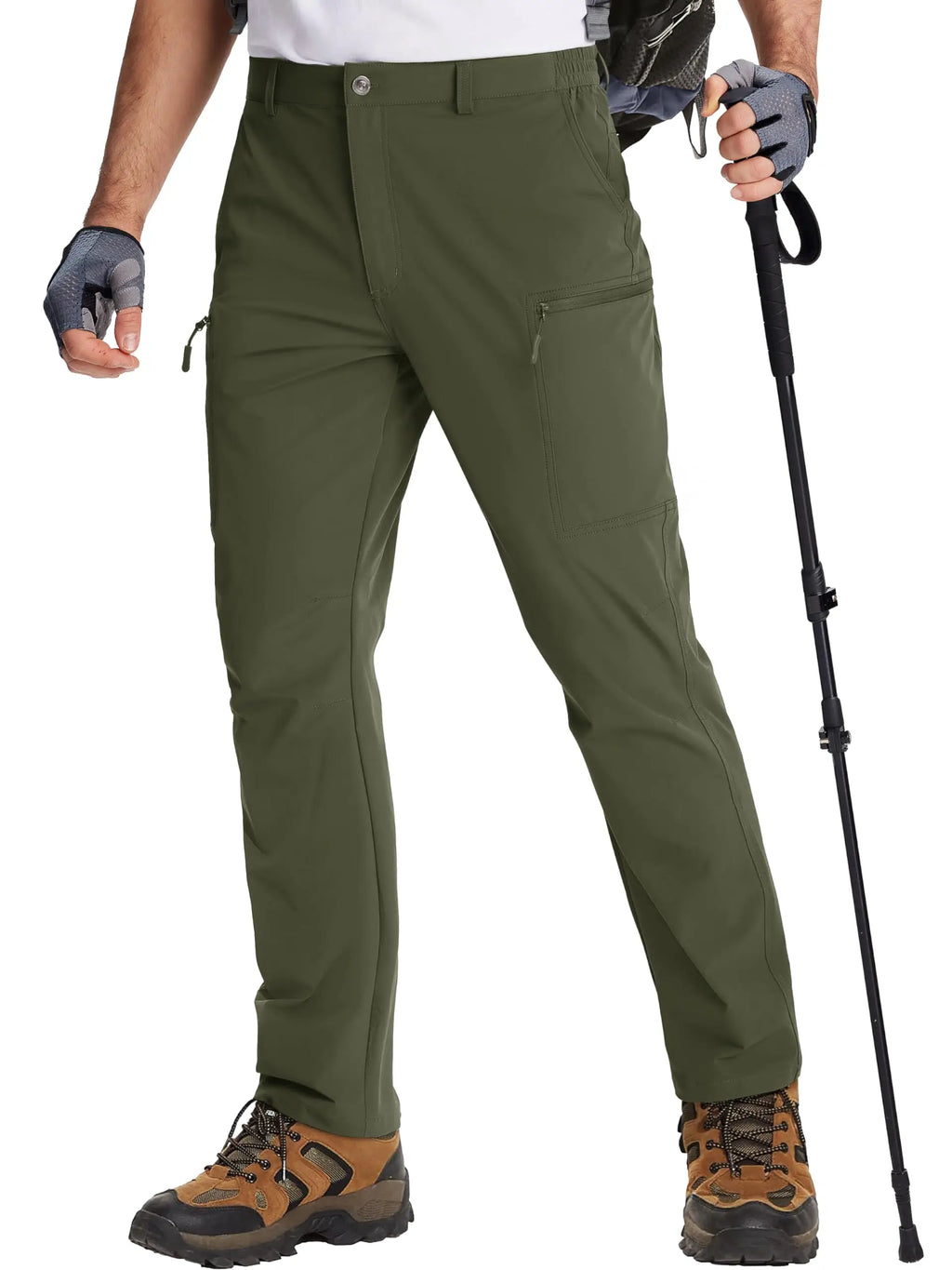 TACVASEN Lightweight Hiking Pants Mens Quick Dry Cargo Work Pants Nylon Waterproof Outdoor Trekking Fishing Pants Male Trousers