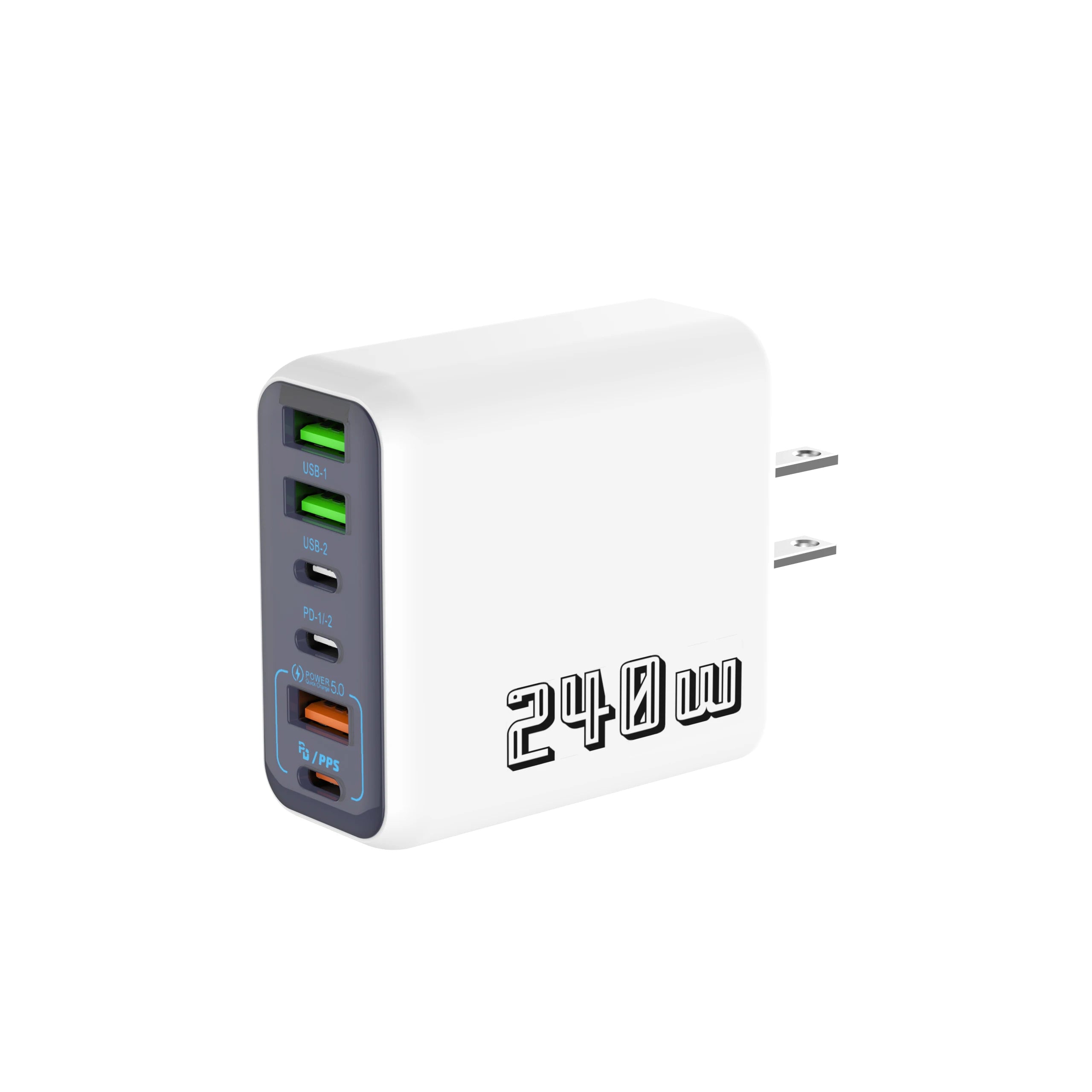 240W Super Fast Charger UK 6-Port USB-C PD PPS QC5 Multi Device Charging Station Wall Charger Adapter For iPhone Samsung xiaomi