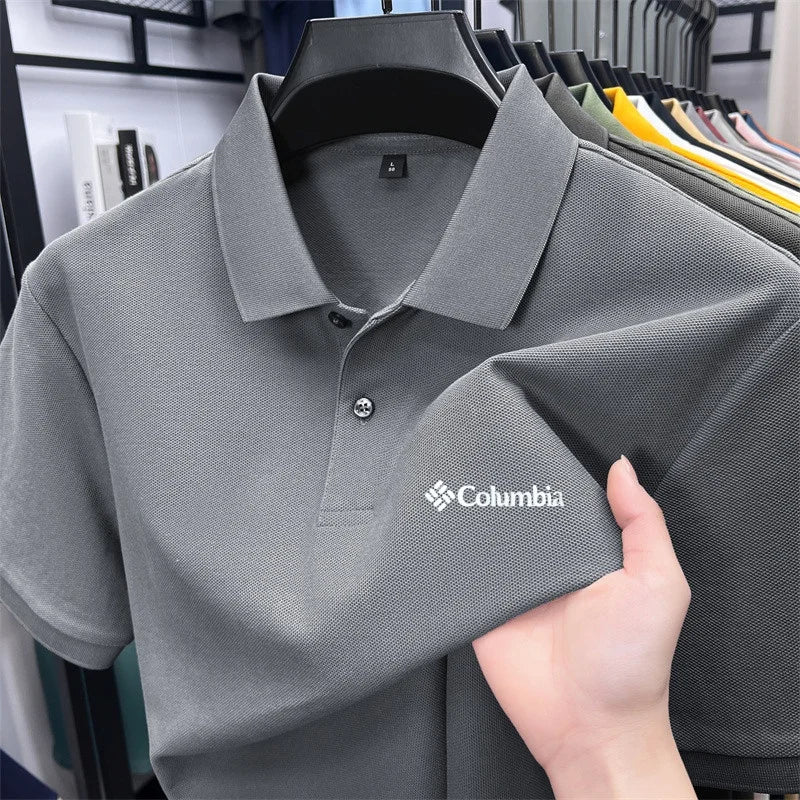 Cotton100% Men's Summer Luxury High Quality Short Sleeves Polo Shirt Letter Printing 25colors Brand T-Shirt Business Men's Wear