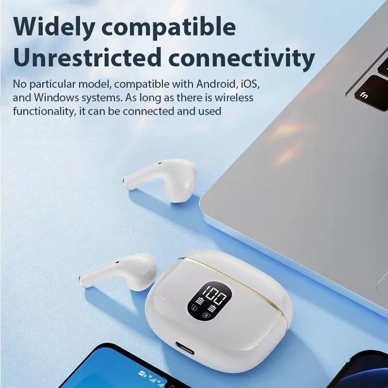 Wireless Earphone HIFI Stereo Sound Bluetooth 5.3 Headphones Power Display Earbuds Noise Reduction For iPhone Samsung Headsets